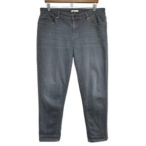 Eileen‎ Fisher Gray Wash Denim Jeans Womens 10 Mid Rise Organic Cotton Stretch